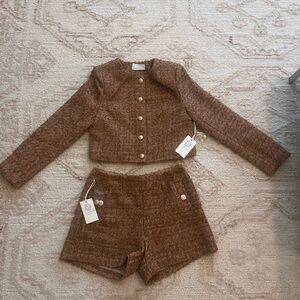 Hyacinth House Brown Tweed Set NWT